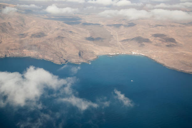 istock Fuerteventura Canarian island from plane window view 643854952