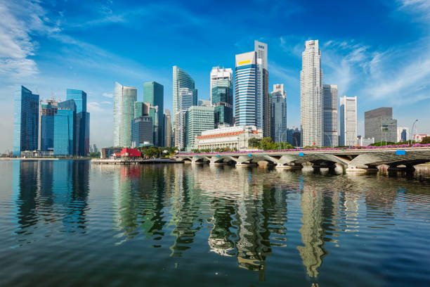 istock Singapore skyline over Marina Bay 643856084