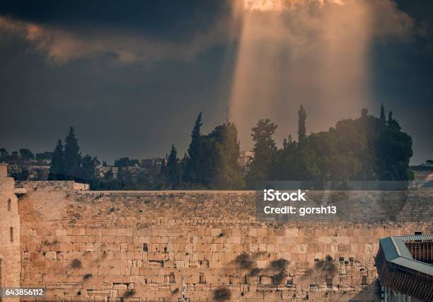 Western Wall Of Temple Mount In Jerusalem Stock Photo - Download Image Now - Jerusalem, Old Ruin, Wall - Building Feature