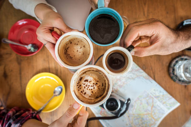 istock Group Of People Drinking Coffee Concept 643856130