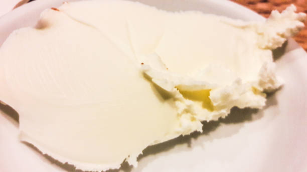 istock Vanilla ice cream in white plate. 643863084