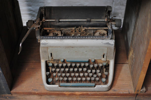 istock old retro vintage type writer so classic manual machine technology for print paper in the past business 643868178