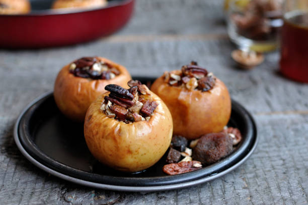 istock baked apples with honey and nuts 643871328