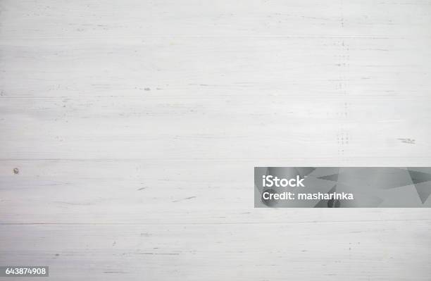 Blank White Wooden Background Space For Your Text Stock Photo - Download Image Now - Table, Directly Above, Textured