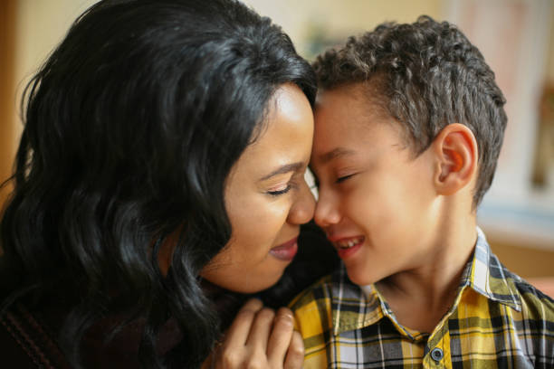 istock African American woman with her son. 643881728