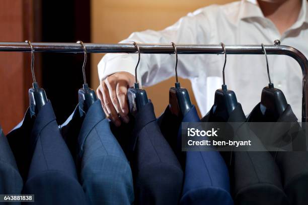 Many Suits On Rack Stock Photo - Download Image Now - Coathanger, Dry Cleaner, Businessman