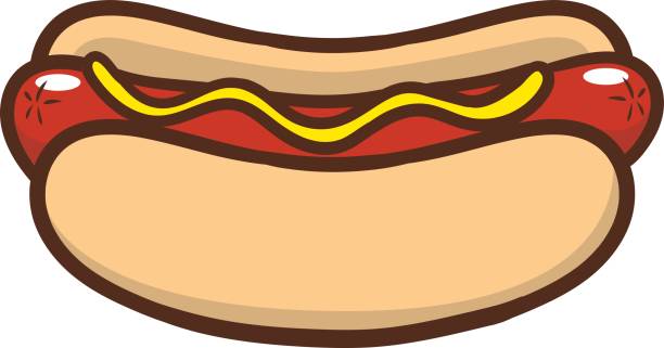bildbanksillustrationer, clip art samt tecknat material och ikoner med cartoon hotdog vektorillustration - hotdog