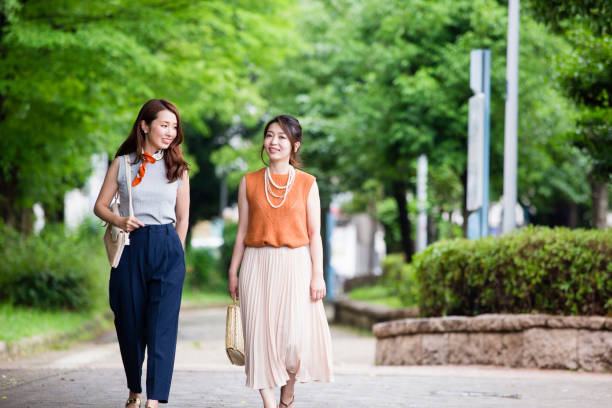 istock Women to walk in the Park 643890106