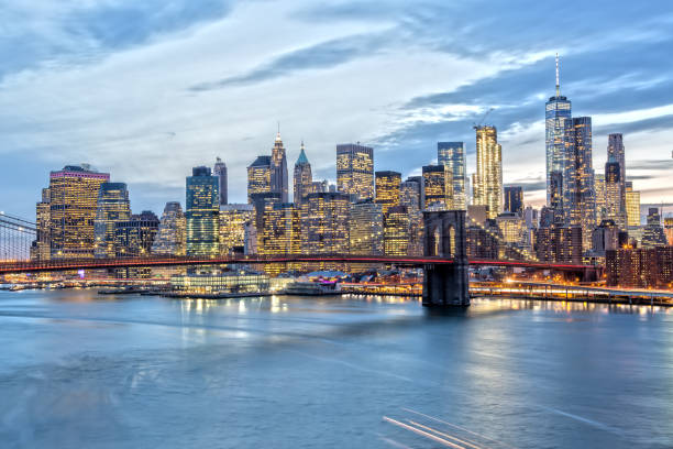 istock Downtown Manhattan at Night from Manhattan Bridge 643890888