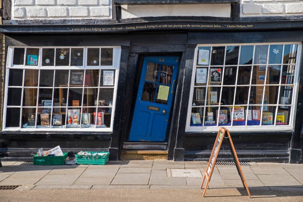 Holt, Norfolk, United Kingdom - July 9th, 2018 :  Holt is a popular Georgian town in the county of Norfolk and is home to many independant shops, galleries antique shops and cafes.