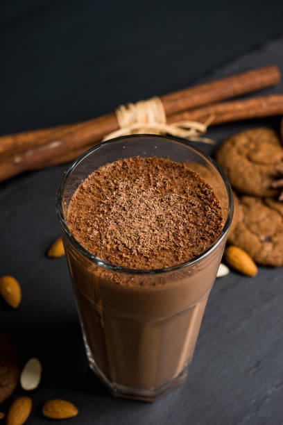 istock Chocolate smoothie with bananas and cookies 643894196