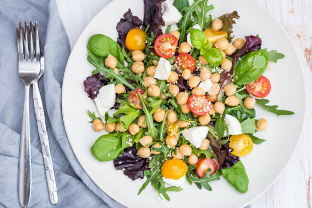 istock Healthy Salad with Chickpeas like Caprese 643897098
