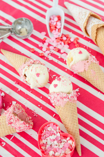 istock Vanilla ice cream with sugar sprinkles 643898646