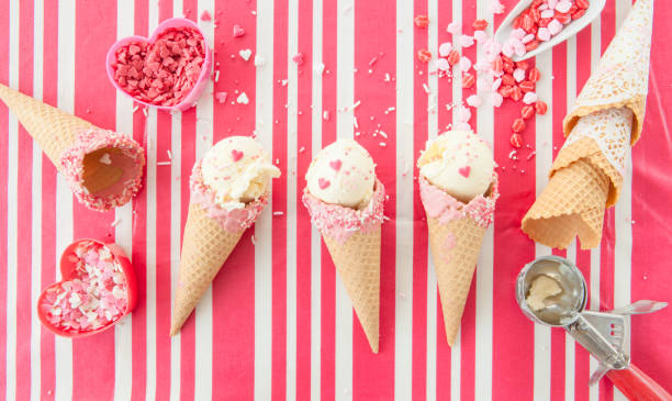 istock Vanilla ice cream with sugar sprinkles 643899352
