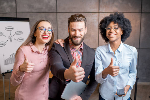 istock Portrait of multi ethnic coworkers 643902428