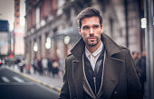 Modern man in winter coat