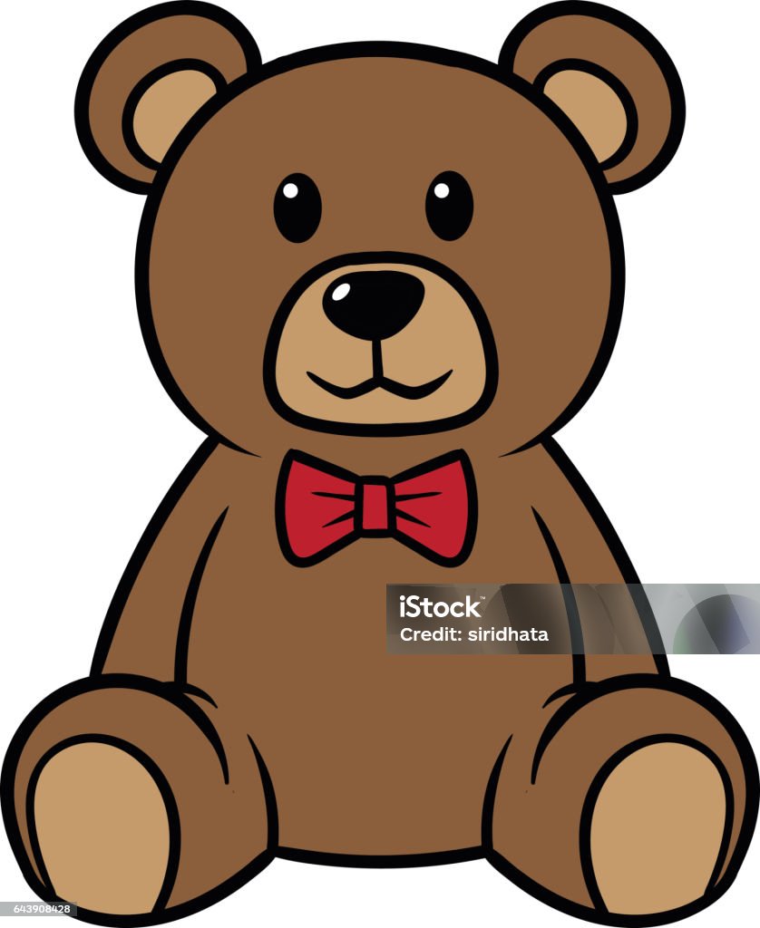 Cartoon Teddy Bear Vector Illustration Stock Illustration - Download Image  Now - Teddy Bear, Illustration, Sitting - iStock