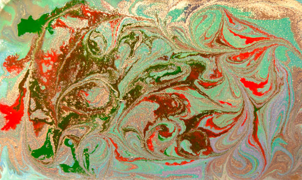 istock Colorful liquid texture. Hand drawn marbling background. Ink marble abstract pattern 643916772