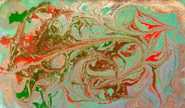 istock Colorful liquid texture. Hand drawn marbling background. Ink marble abstract pattern 643916816