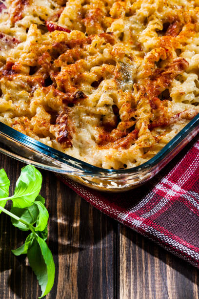 istock Casserole fusilli pasta with sausage, zucchini and cheese 643920018