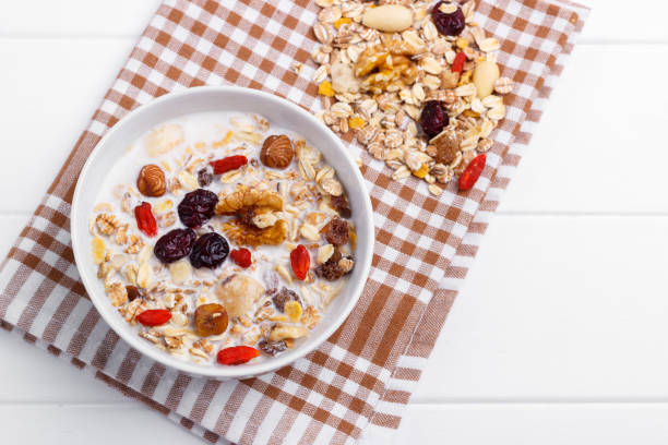 istock Bowl of homemade muesli 643923620