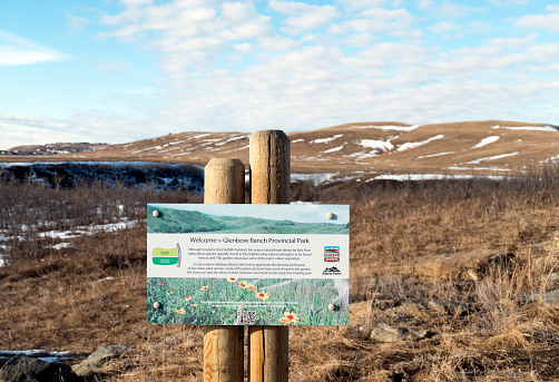 Tourist information panel in this provincial park with beautiful vistas and walking trails.