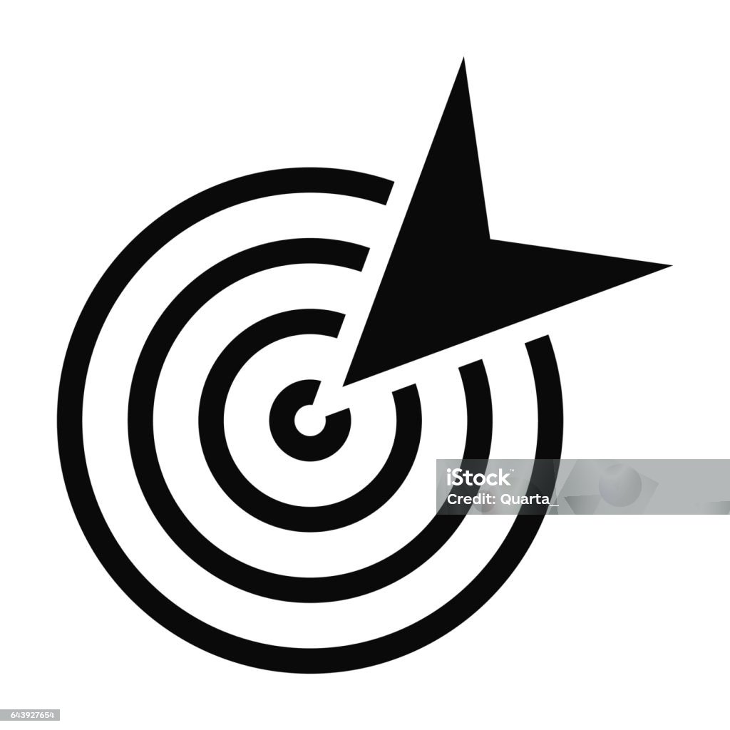 black goal icon Black goal icon. Flat vector cartoon illustration. Objects isolated on a white background. Focus - Concept stock vector