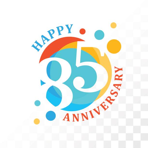 ilustrações de stock, clip art, desenhos animados e ícones de 85th anniversary emblem. - number 80