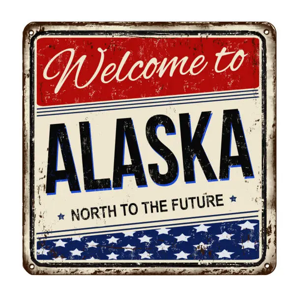 Photo of Welcome to Alaska vintage rusty metal sign