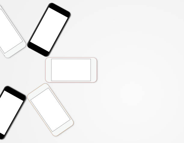 istock mock-up phone mobile color set blank screen 643935212