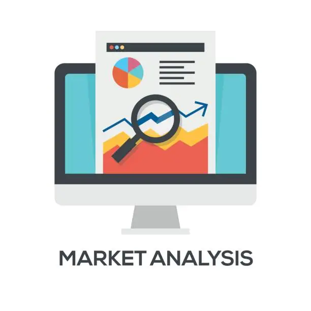 Vector illustration of Market Analysis Icon