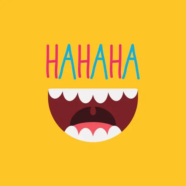 Vector illustration of April Fool's Day / Laughing Out Loud Mouth