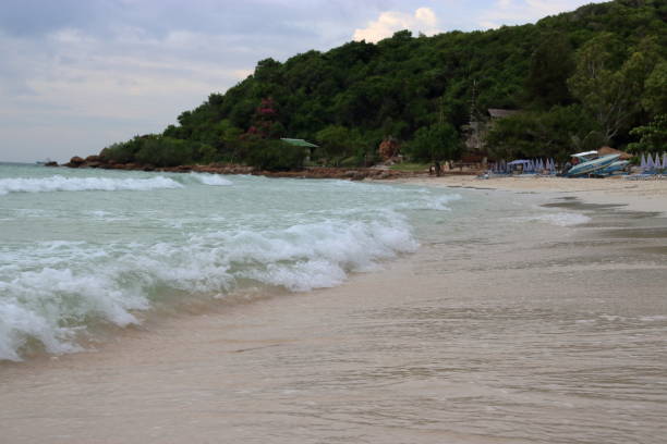 istock Beautiful tropical white sand beach before a powerful storm 643946348