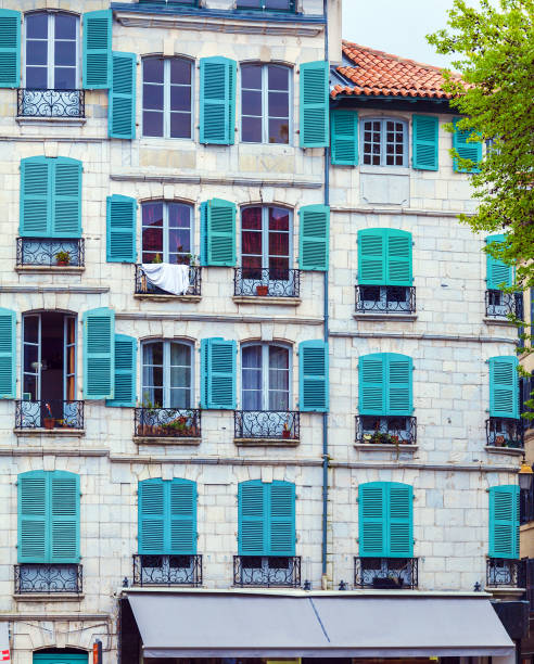 istock Colorful Shutters of Typical Old Homes, Bayonne 643946802