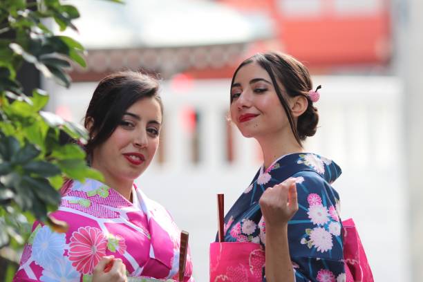 istock Italian girls in Kimono 643949892