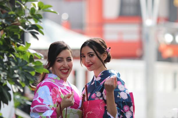 istock Italian girls in Kimono 643950008