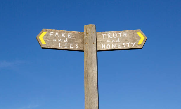 istock Conceptual Signpost - Fake and Truth 643950204