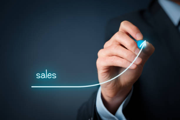 Sales imporvement Increase company sales concept. Businessman plan sales growth."n sales occupation stock pictures, royalty-free photos & images