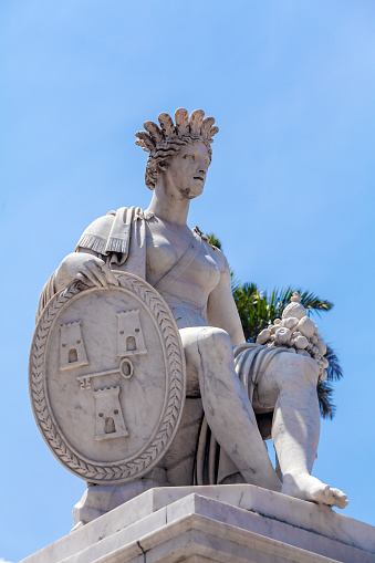 Marble statue of Indian fountain in Havana, Cuba