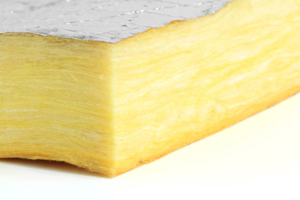 Glass Wool Heat Insulation with Foil Sheet stock photo