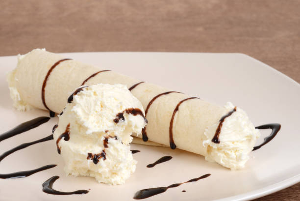 istock closeup vanilla ice cream crepe with chocolate sauce 643969364