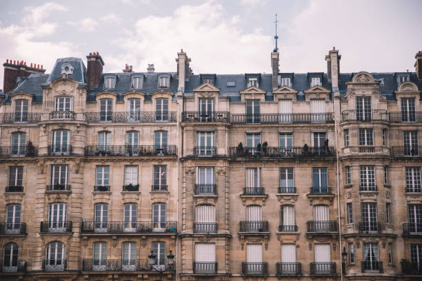 istock Residential buildings in Paris 643969378