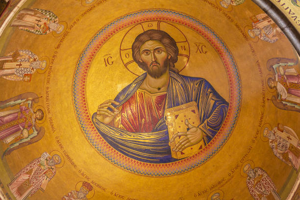 istock Interior and Dome of Holy Sepulchre Cathedral, Jerusalem 643972144