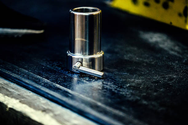lock barbell on dark floor in talc competition powerlifting