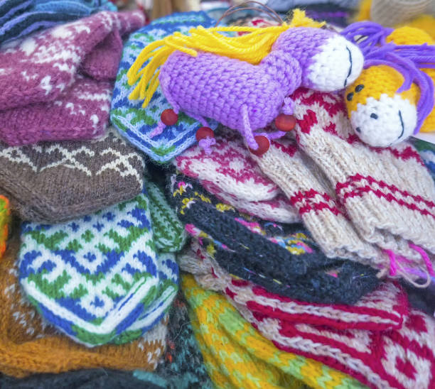 istock hand-knitted socks, mittens, wool, sell homemade 643981154