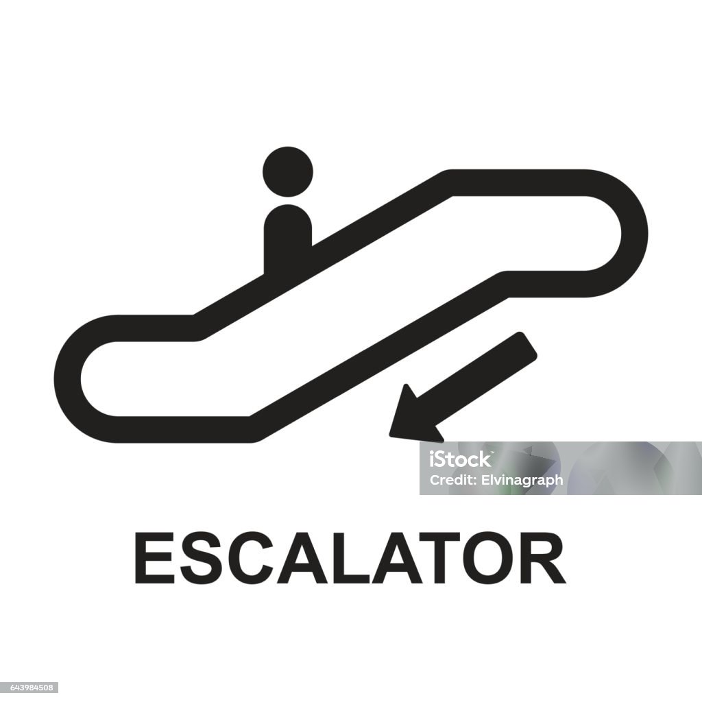 Excalator Sign Escalator Down Sign Isolated Vector Stock Illustration - Download Image ...