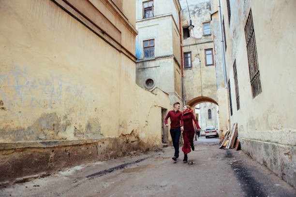 Couple enjoying outdoors in a urban surroundings
