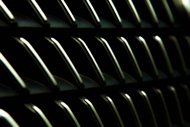 istock Black abstract background of Front grill of a car 644001752