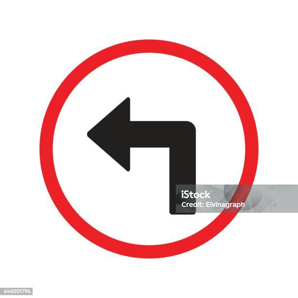 Left Turn Text Left Turn Sign Vector Stock Illustration - Download Image Now - Advice ...