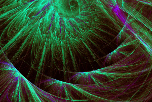 istock Abstract illustration of a fractal pattern on black background 644016258